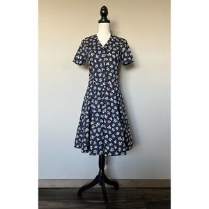 80s Vintage Laura Ashley Great Britain Dress Floral Cottagecore Prairie UK10 US6